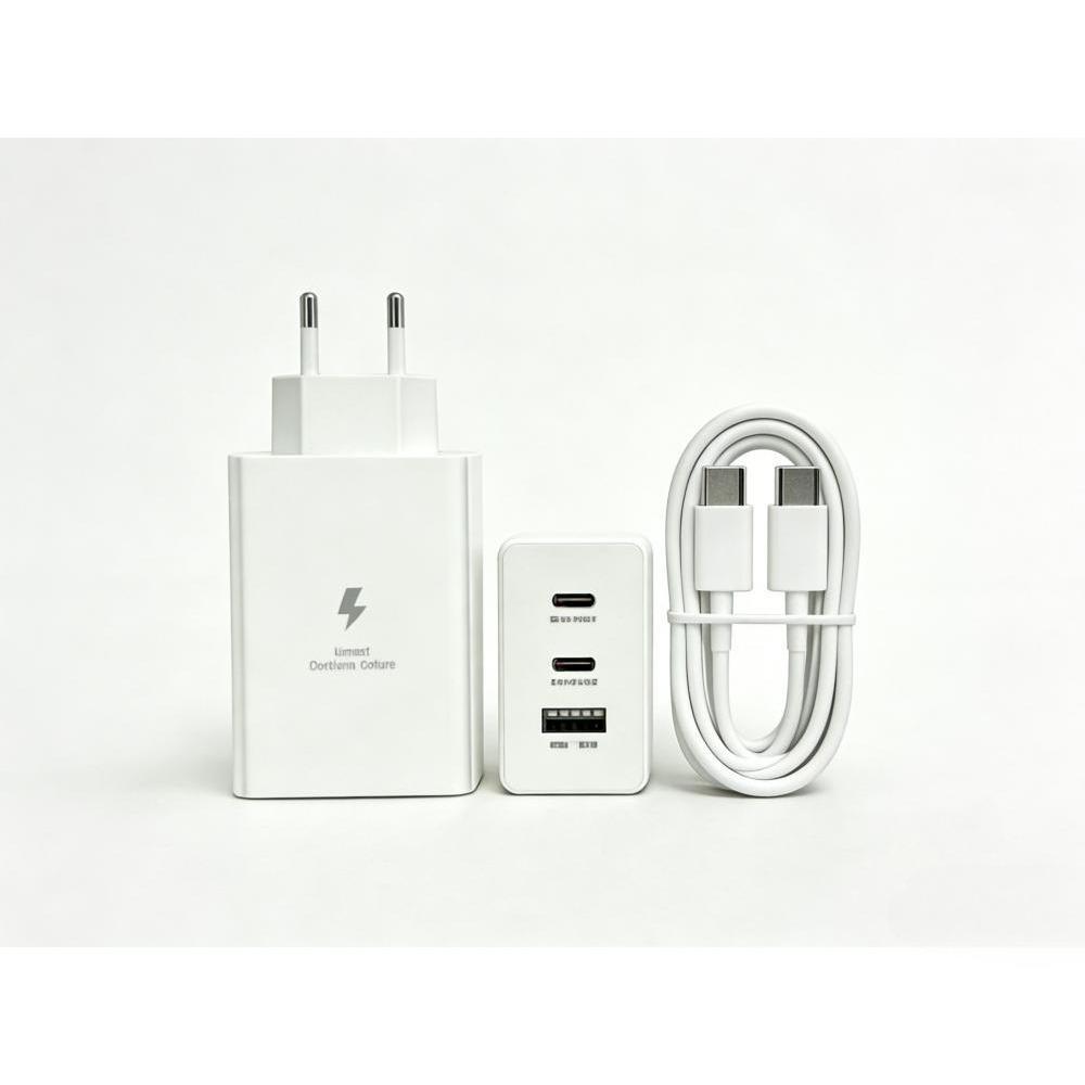 

Samsung EP-T6530 65W PD Trio Power Adapter, EU Plug 2C1A Fast Charger with USB-C Cables Original білий