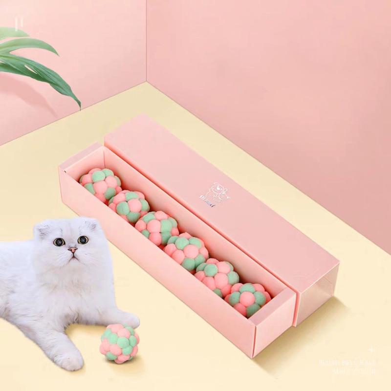 Buy Handmade Plush Bell Ball Toy For Cat Box Packing at affordable