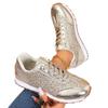 Fashion Fashion Ladies Autumn Women Flat Glitter Sneakers Casual Bling Vulcanized Shoes Female Lace Up Platform Comfort Plus Size