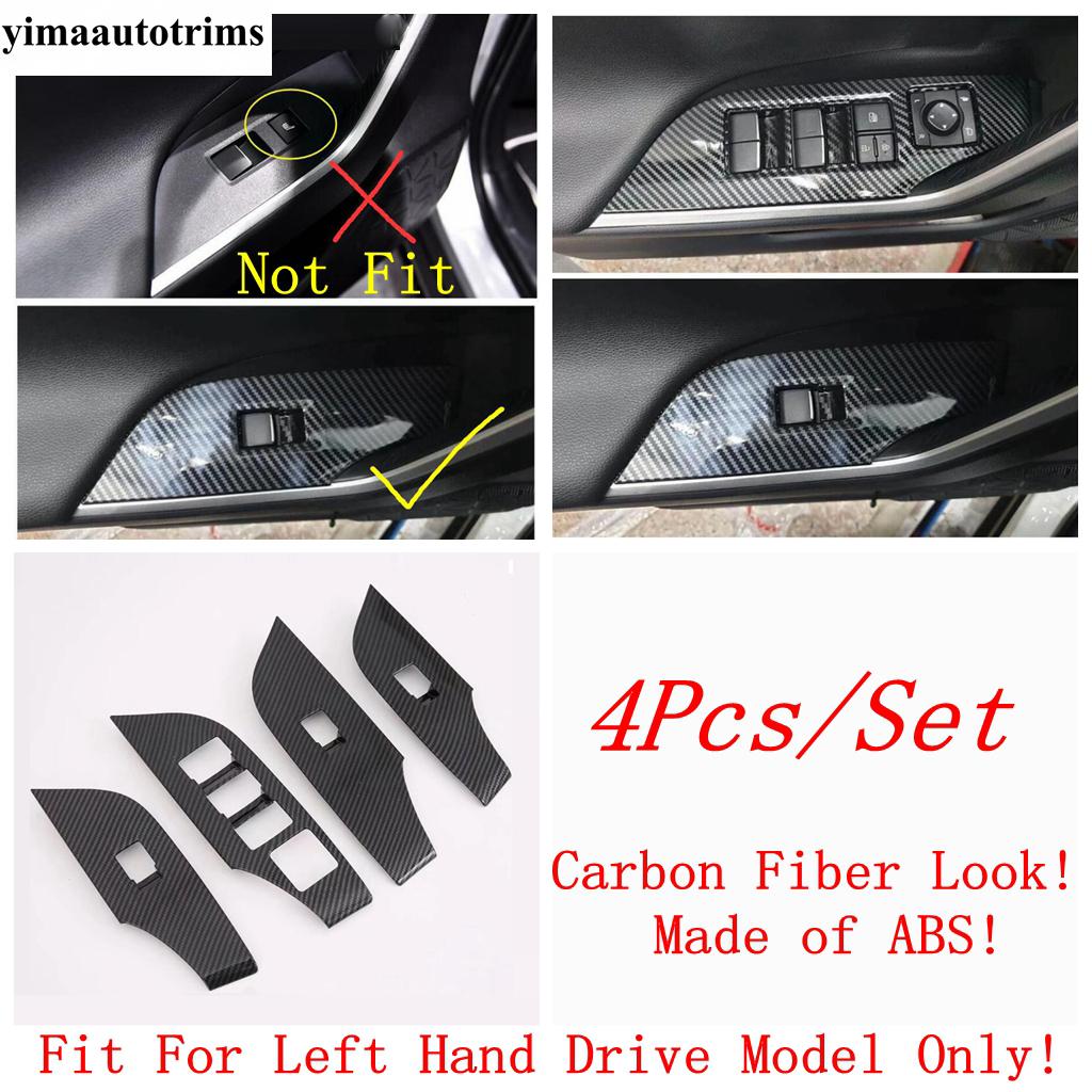 Moldura de Marco de Salpicadero / Cubierta de Faro / Soporte de Vaso de Agua / Elevalunas Para TOYOTA RAV4 RAV 4 XA50 - 2024 Accesorios de Fibra de Carbono