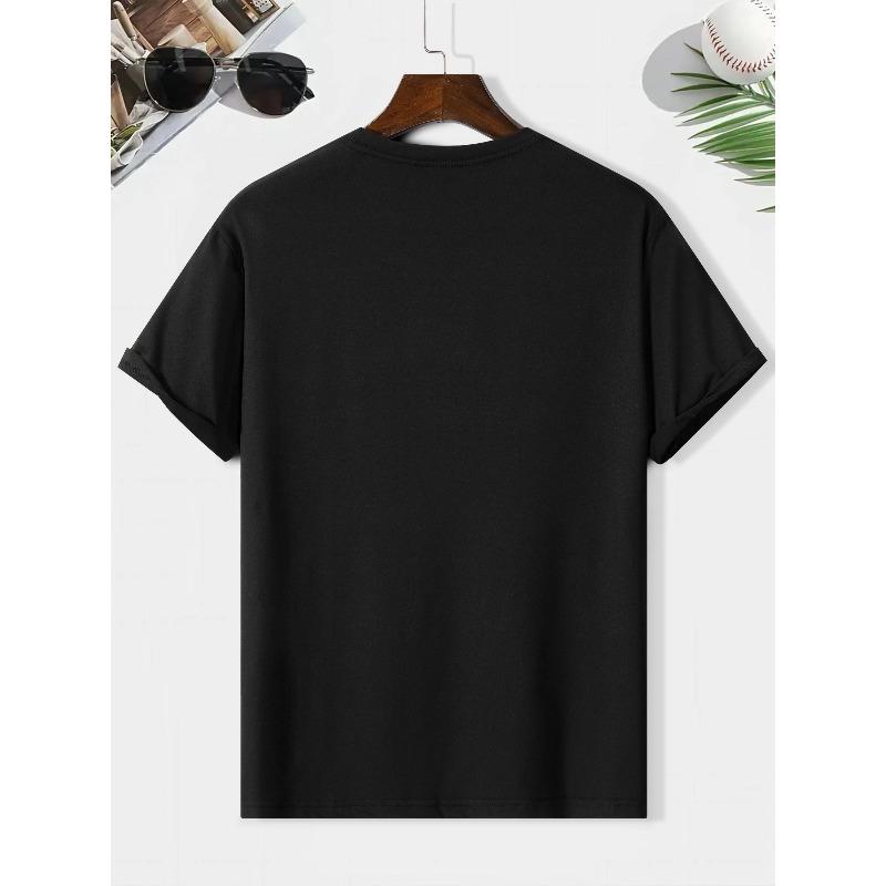 European sizes Good Things Take Time Print Summer Fitness Men's Sports Short-Sleeve Breathable Casual Commuting Training Quick-drying Fitness T-shirt