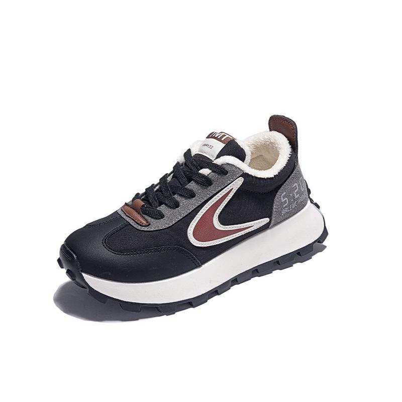 Fleece Thick-Soled Heightening Waffle Shoes Female Students Versatile Board Shoes Non-Slip Sports Casual Shoes Dad Shoes