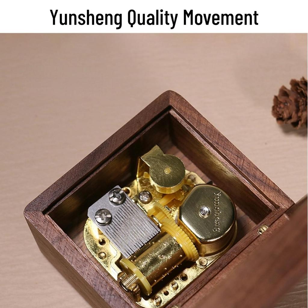 Music Box Mechanism, 18-Note Wind-Up Clockwork Movement for DIY Music Boxes and Figurines, Gold Metal Silver Plated, Beauty and the Beast Style