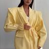 Women's V-neck Waist Cinching Tie Belt Coat  Fall Winter Fashion Loose Versatile Slimming Jacket for Women European American Style