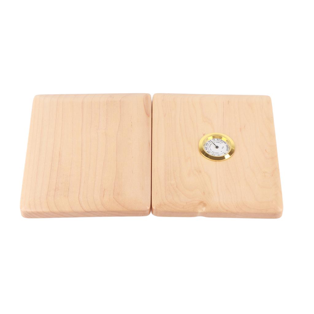 Saxophone Clarinet Reed Case Solid Wood 5 Reeds Holding Storing Box with HygrometerLog Color