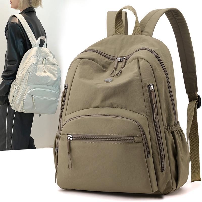 High-value solid color new simple fashion versatile light commuting travel backpack women