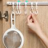 Houseeker Strong Self-adhesive Track Row with 10 Hooks Can Slide S-shaped Holder Non Punching Kitchen Bathroom Storage Rack