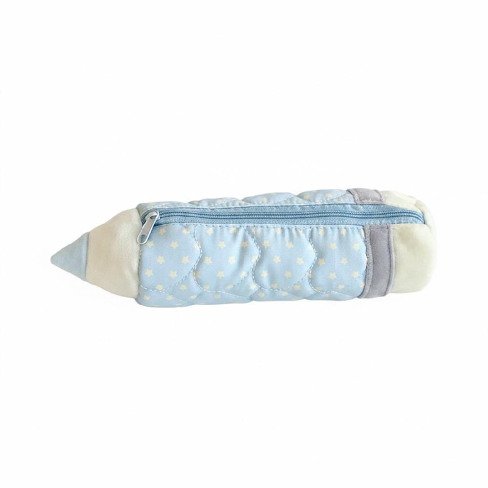 Smooth Zipper Pen Bag Pencil Shape Stationery Bag Cute Pencil Pouch Students