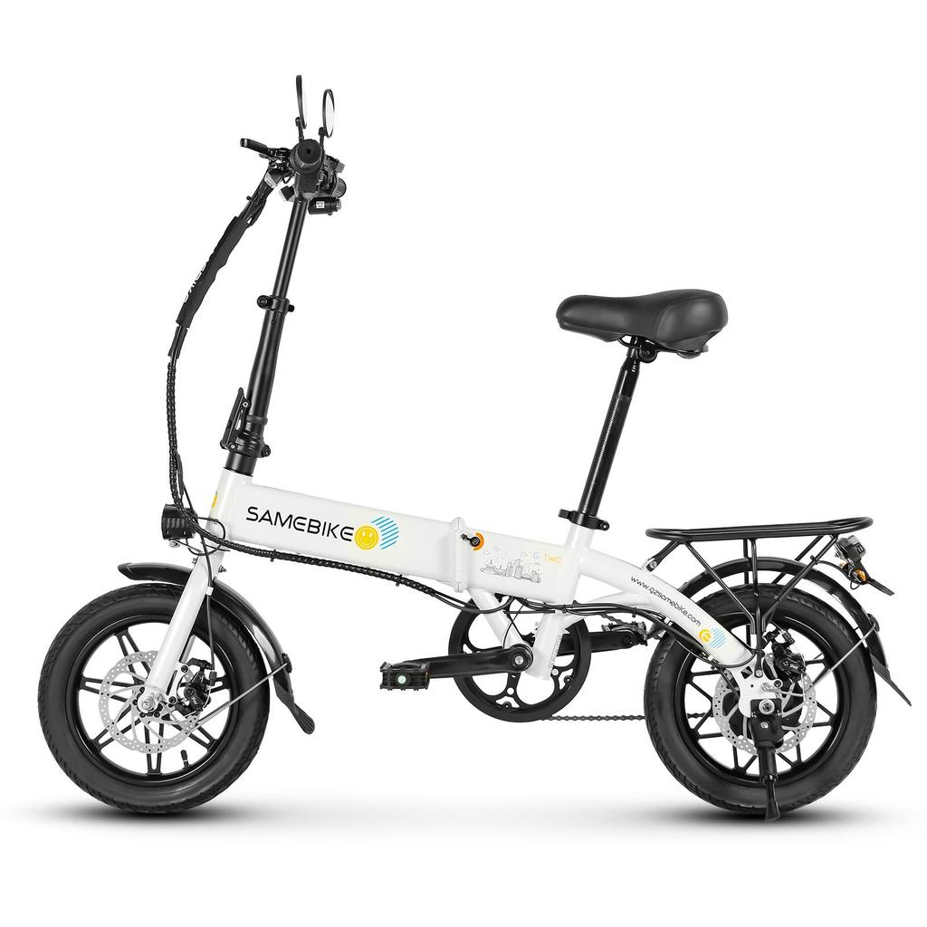 SAMEBIKE YINYU14 Folding E-Bike for Adults 350W Motor 36V7.8AH Battery14 Inch Tires All-Terrain E-Bicycle Portable Foldable Ebike for Commuting