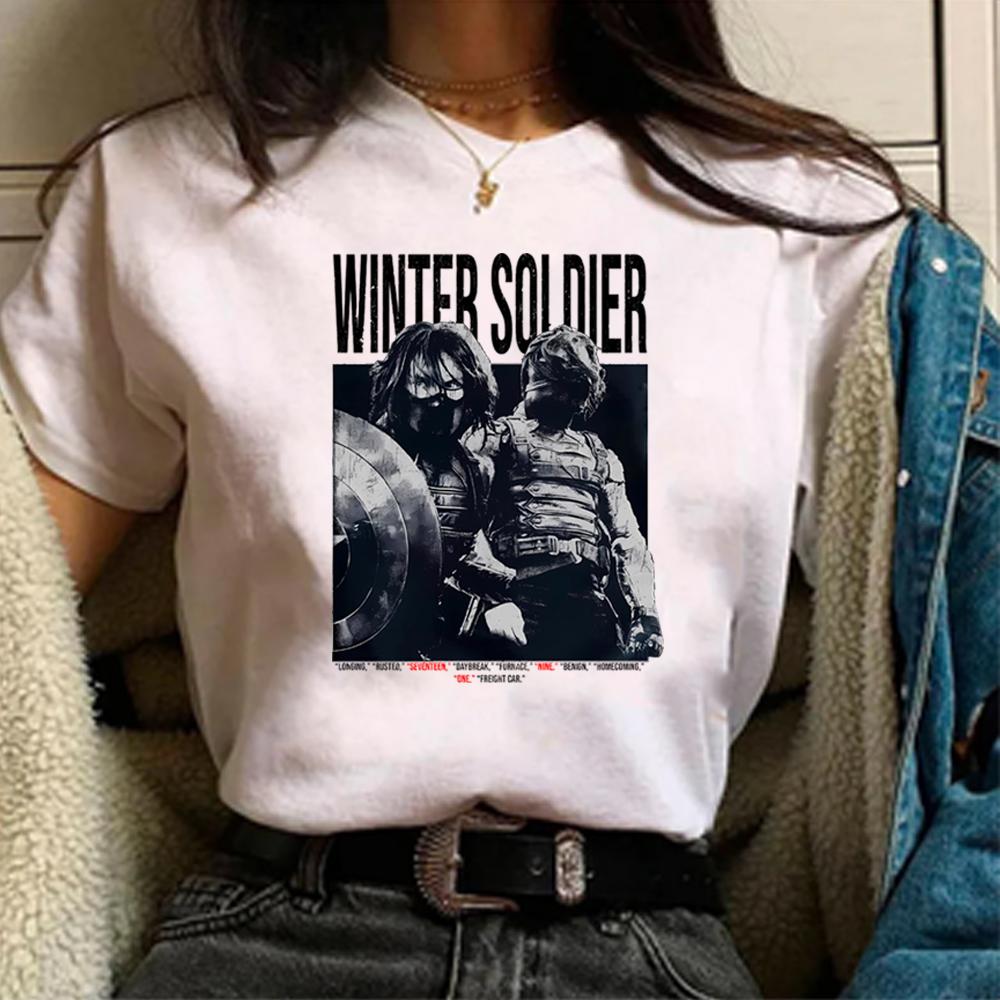 Vintage Winter Soldier T Shirt Bucky Barnes Shirt Retro 90s Tshirt Unisex Short Sleeves Tops Trendy Graphic T Shirts Fan Gifts