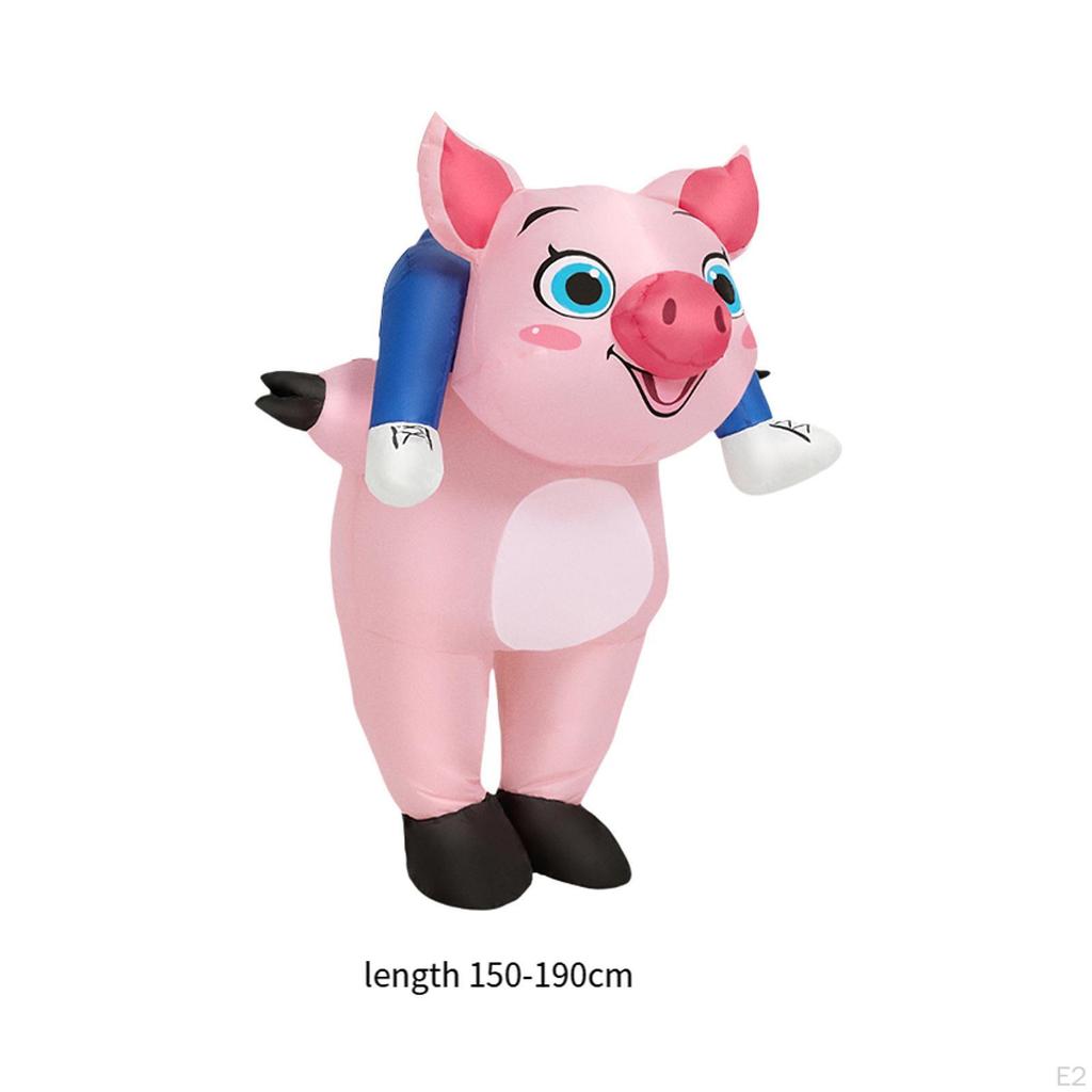 Aufblasbares Ride-on-Schwein-Kostüm mit Gebläse Vielseitig für Karneval Aufblasbares Outfit