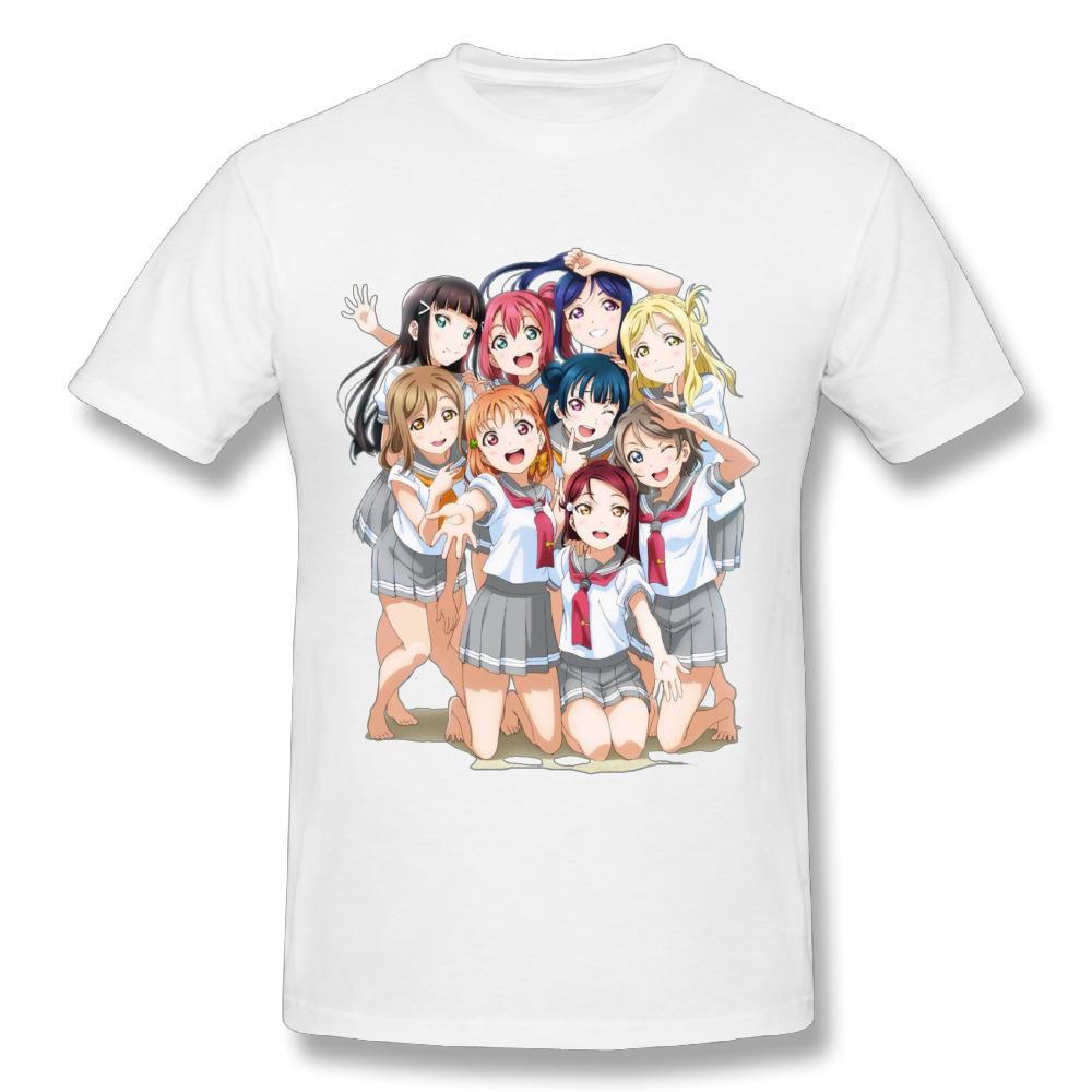 Cute Anime Man Aqours Love Live Sunshine T Shirt Lovelive Comfortable Print Tshirt Tee Shirts Leisure Oneck Tshirt