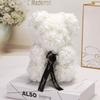 Orso di Fiori di Rosa Teddy Artificiale da 25 cm con Scatola Regalo Romantico di San Valentino Fidanzata Donne Anniversario Forniture per Feste di Matrimonio