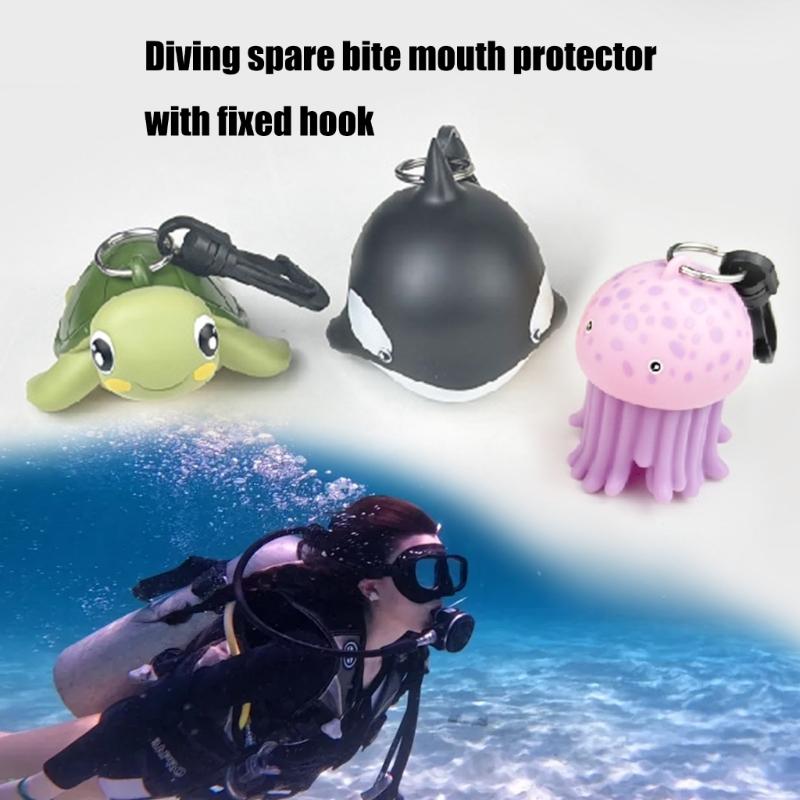 Animal Shape Scubas Dives Mouthpiece Dustproof Cover Regulator Holder With Clip Dives Regulator Cover Diving Accessories