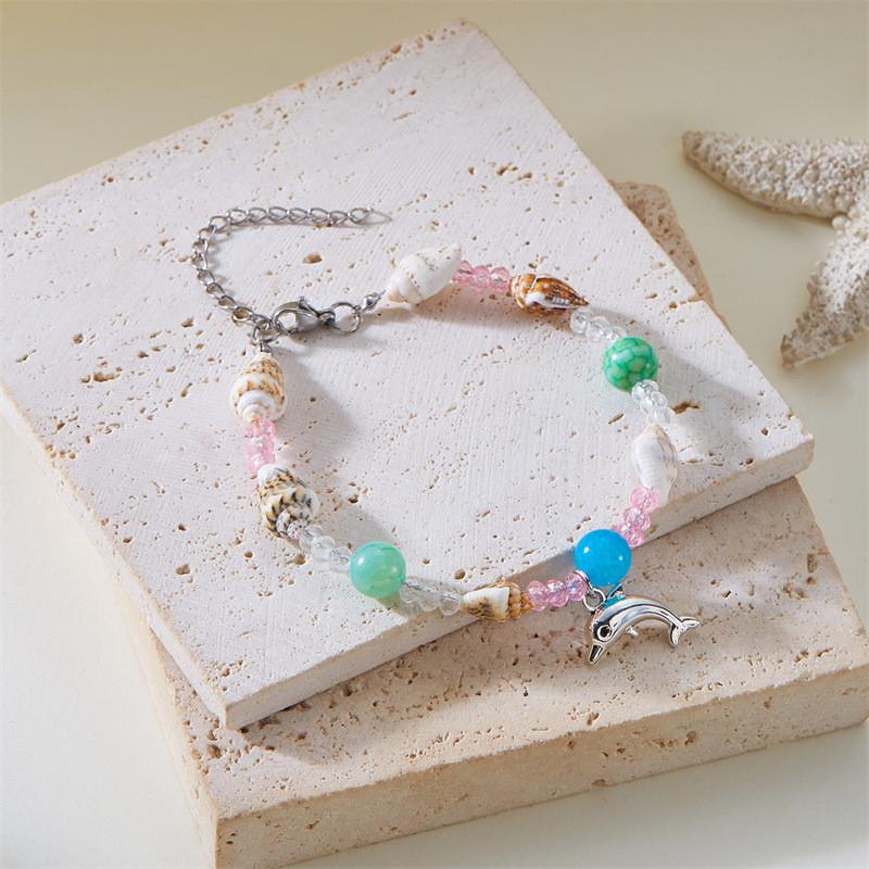 Shell Fish Tail Pendant Bracelets For Beachwear And Casual Wear