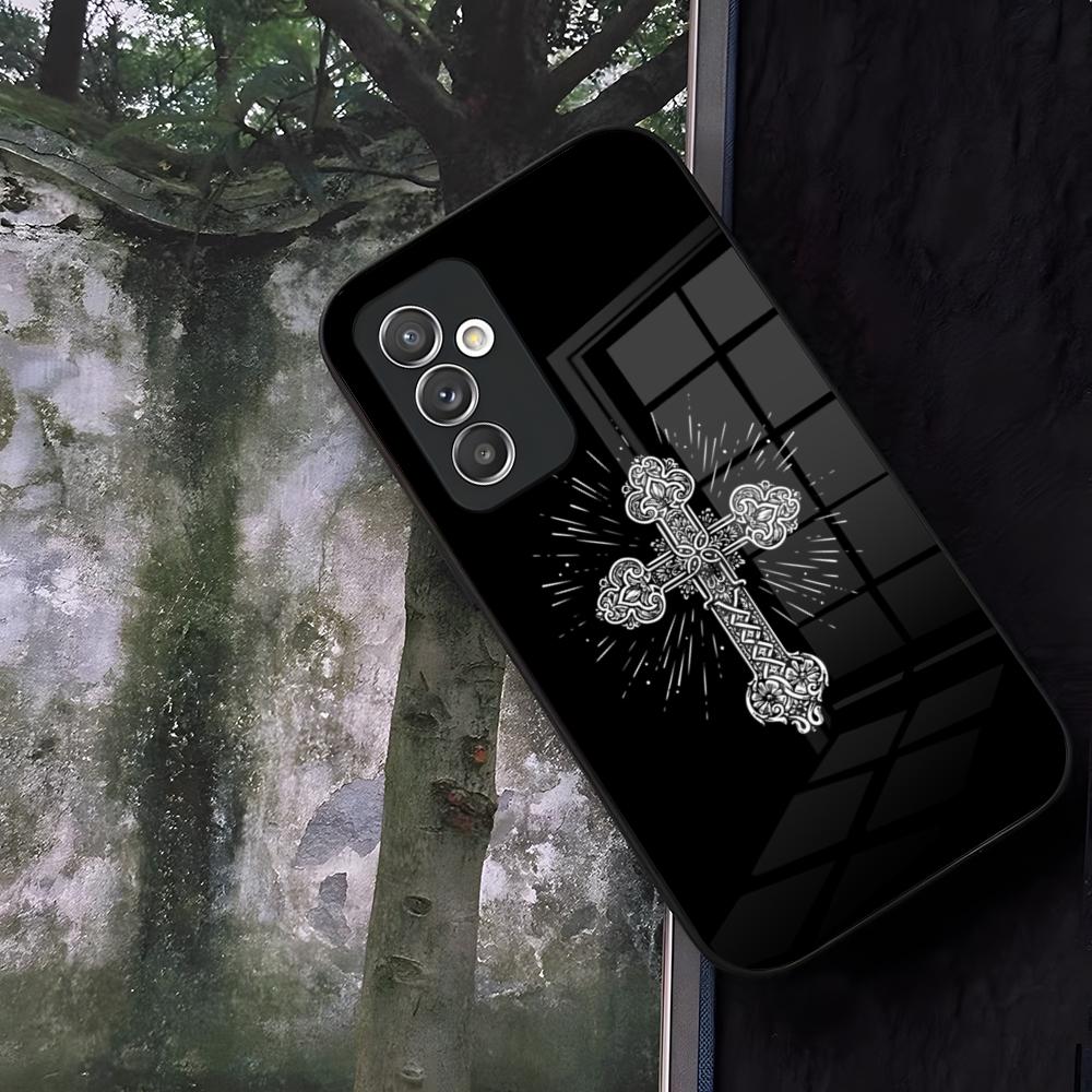 Orthodox Cross Icon Church Phone Case Glass For Samsung Galaxy S24 S25 S22 S20 S23 S21 Ultra Fe Plus A16 A34 A54 A24 A52 A53 Coq