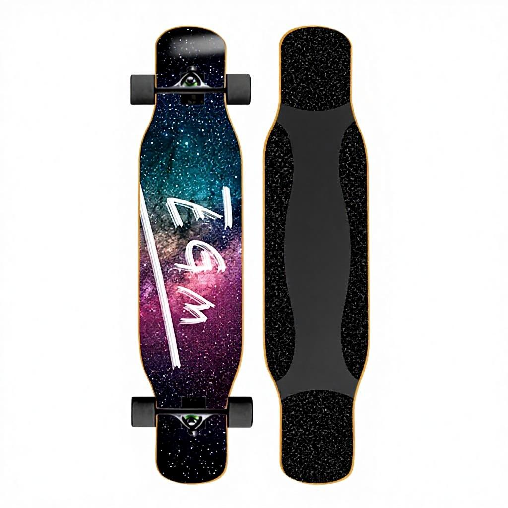 46IN Big Longboard Skateboard Boys Girls Beginners Adults Four-Wheel Street-Style Professional Double Rocker Maple Wood Dyed