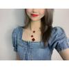 Irregular Size Mother-of-pearl Agate Six-flower Necklace Light Luxury High-end Women's Four-leaf Clover Necklace