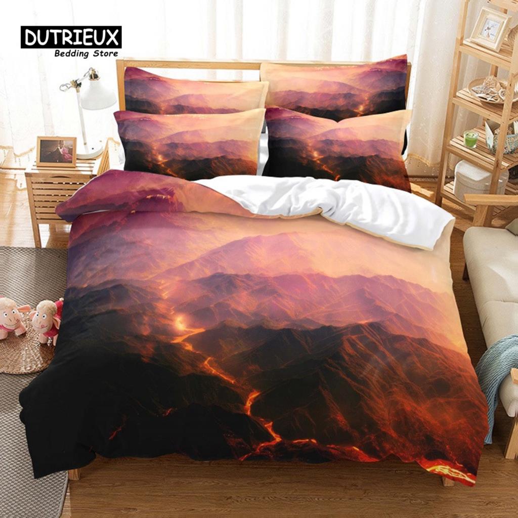 Beautiful Scenery Bedding Set, Wave 3Pcs Duvet Cover Set, Soft Comfortable Breathable Duvet Cover, For Bedroom Guest Room Decor