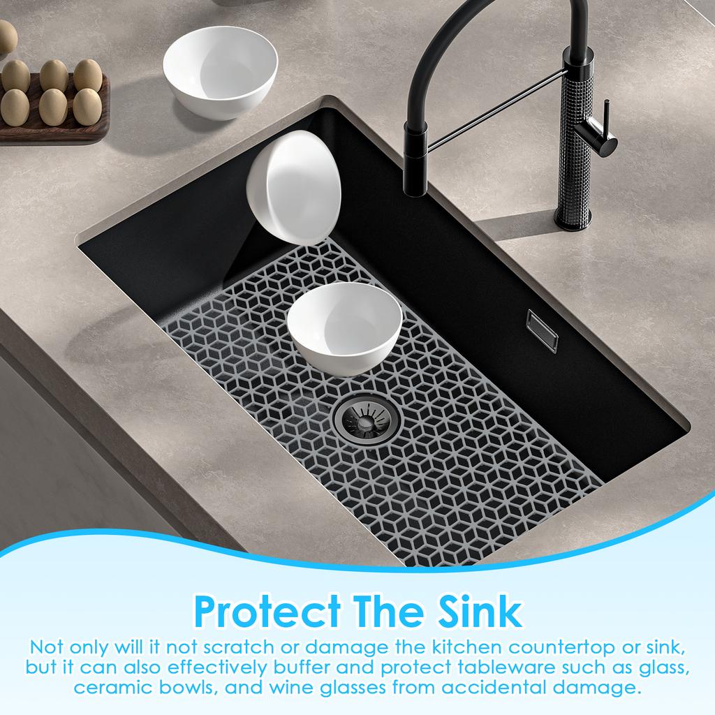 Silicone Sink Pad With Heat-Resistant and Anti Slip Hollow Design Practical Kitchen Multifunctional Desktop Protection Pad