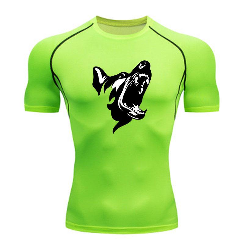 Men's Breathable Compression Athletic T-shirt, Roaring Angry