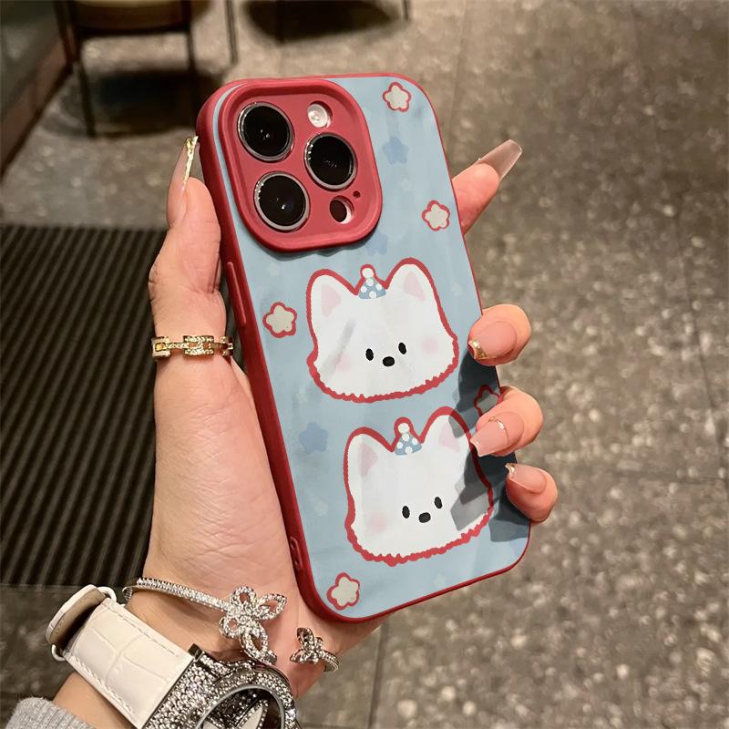 

Милый плиссированный щенок для чехла для мобильного телефона iPhone 15 для iPhone15promax Противоударный 12/14/13/x For Apple 7G/8G/IPSE