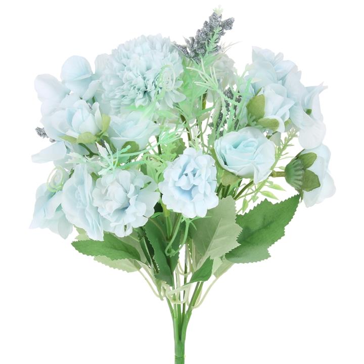 Chrysanthemum Roses Artificial Flower Bouquet for Vase Composition 32 Cm - Blue