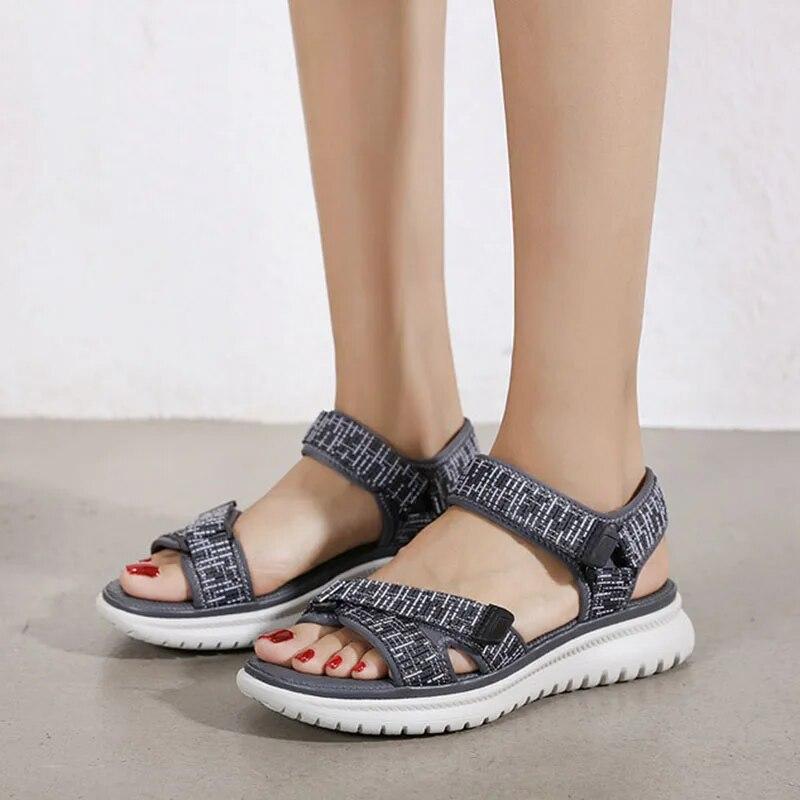 2026 Fashion Sandals Women Summer Shoes Soft Comfortable Summer Holiday Flat Ladies Sandal Plus Size 42