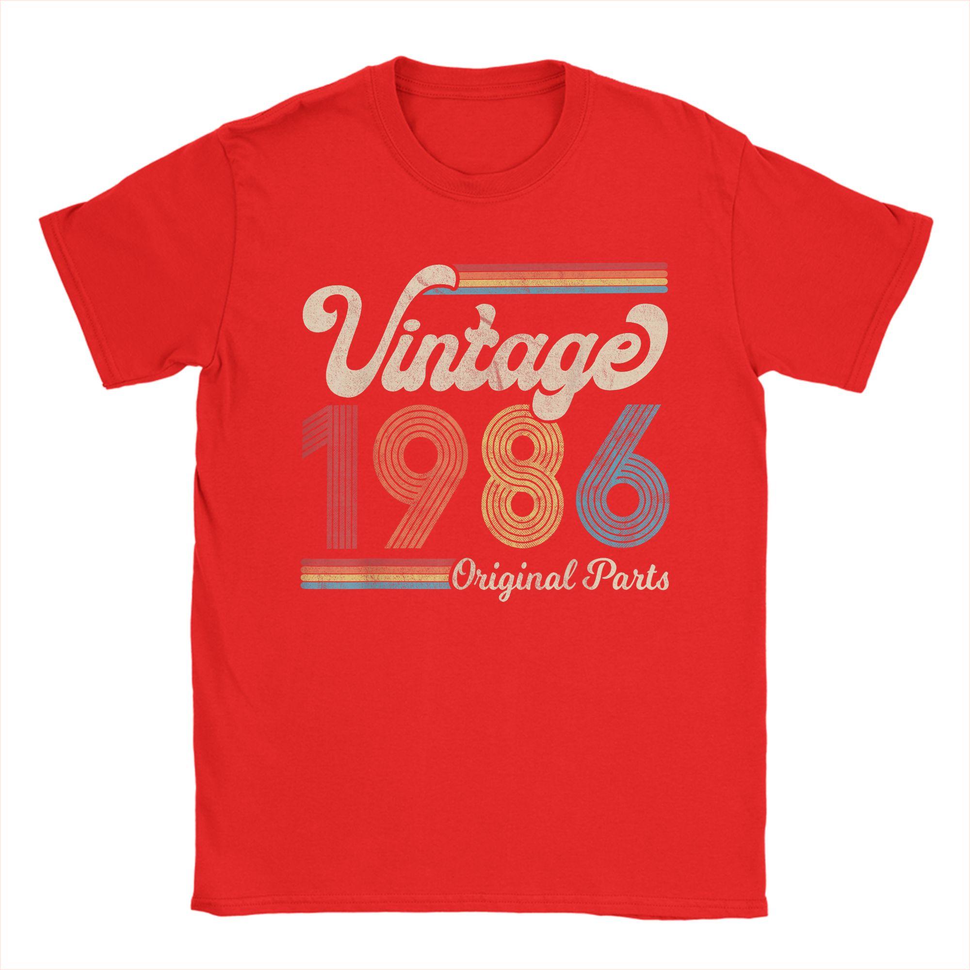 Mens Vintage 1986 Birthday Gift Born Made 1986 T Shirt Cotton Tops Humorous Short Sleeve O Neck Tee Shirt New Arrival TShirt S