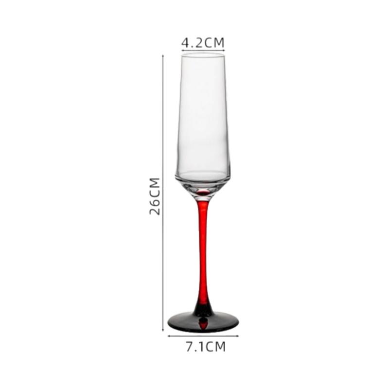 Red Stem Champagne Flutes Luxury Champagne Glass Cocktail Sparkling Wine Glass for Christmas Party Wedding Home Bar Accessories