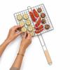 Set of 2 Double Chrome-Plated Steel Square BBQ Grills 25x25 Cm – Cooking Accessories for Grill, Meat and Vegetables