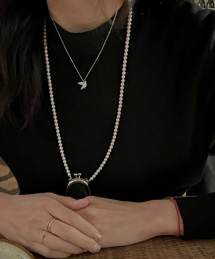 Ourthings Ring Purse Pearl Necklace