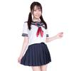 Little Sister Sailor Uniform Navy White Cute M Size Cosplay Costume Halloween School Uniform Sailor Suit High School Girl JK Washable [Be With]