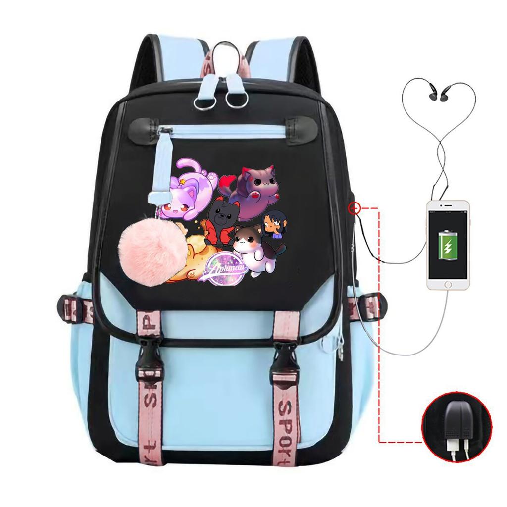 My World Harajuku Leisure Backpack Junior High School Student Elementary School Student Multifunctional USB School Bag Female