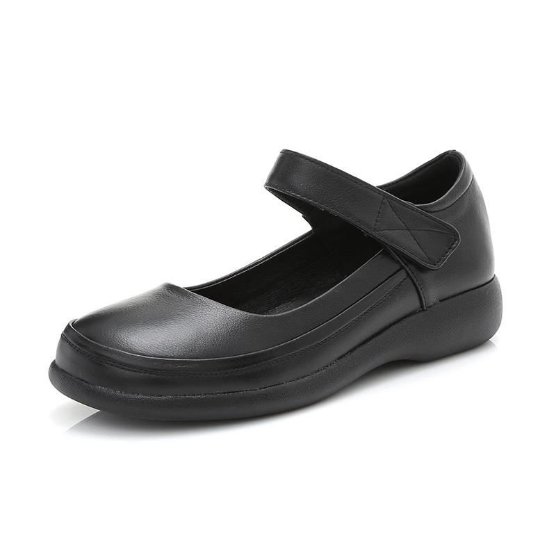 Fashion GKTINOO Genuine Leather Flats Mary Jane Women's Shoes Summer Soft Sole Hollow Mother's Shoes Anti-slip Sandals Large Size 43