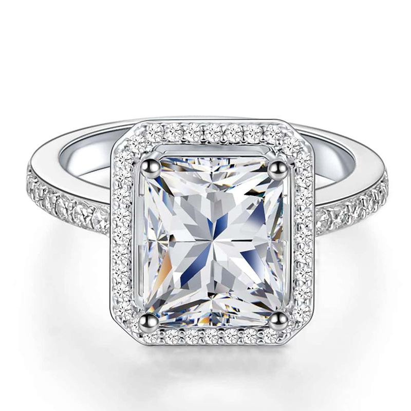 European and American zircon rings, men's and women's fashion niche design, high-end sense, generous zirconium rings, popular