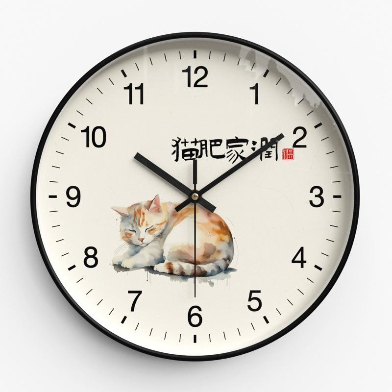 Wall Clock New Chinese Style Wall Clock Living Room Fashion Home Clock Bedroom Ultra-quiet Quartz Clock 30cm