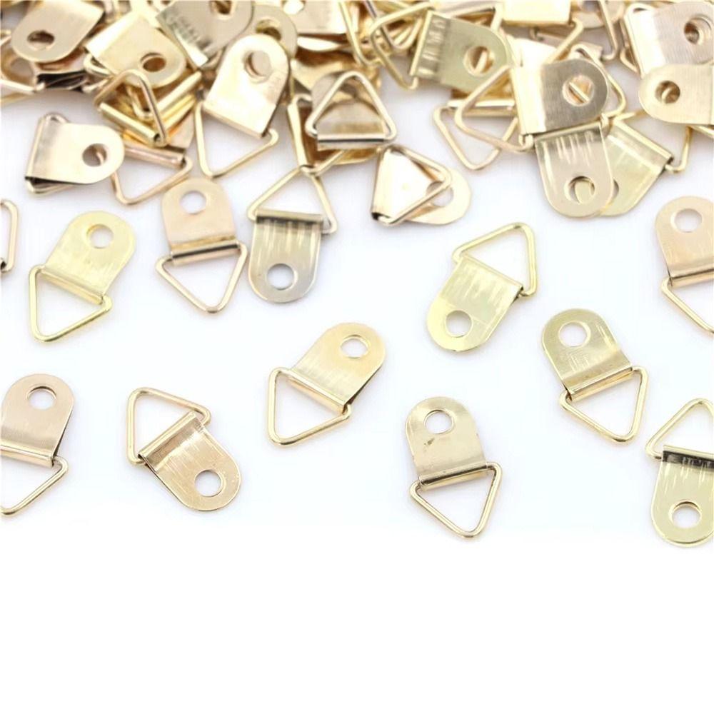 100Pcs with Screws Triangle Hanging Ring Iron Half Circle Ring Hanging buckle  Mirror Hanging