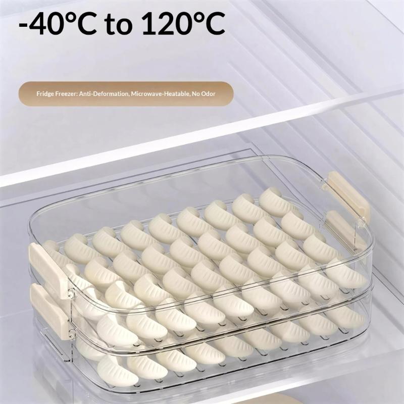 Dumpling Organizers Box Featuring Stackable Designs and Easy Cleaning PP Materials for Kitchen Refrigerator Storage
