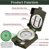 Tactical Survival Compass Outdoor Waterproof High Precision Professional Metal Aiming Compass for Exploration Geology