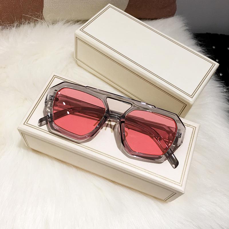 Retro Double Bridges Pilot Women Sunglasses Brand Designer  Trendy Tortoise Shell Sun Glasses Eyewear Gray Lens Female Uv400