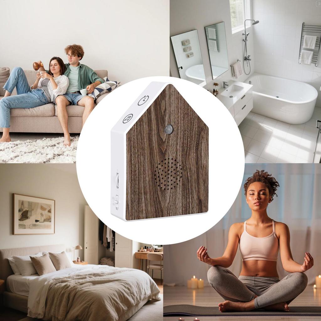 Portable Birdsong White Noise Machine, Birdsong Music Box, Relaxing Natural Sound Device with Motion Sensor, Touch-sensitive