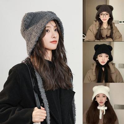 Bonnet 2020 pour femmes Hiver Chaud Crochet Chapeau de protection des oreilles Couleur unie Unisexe Automne Bonnets tricotés Casquettes Bonnet