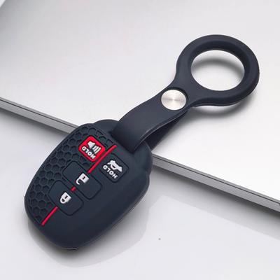 Silicone Key Cover Keychain for Toyota Corolla Camry RAV4 Highlander Prado, Fits Toyota Corolla Camry RAV4 Yaris Hilux Highlander Prado Vios Fortuner