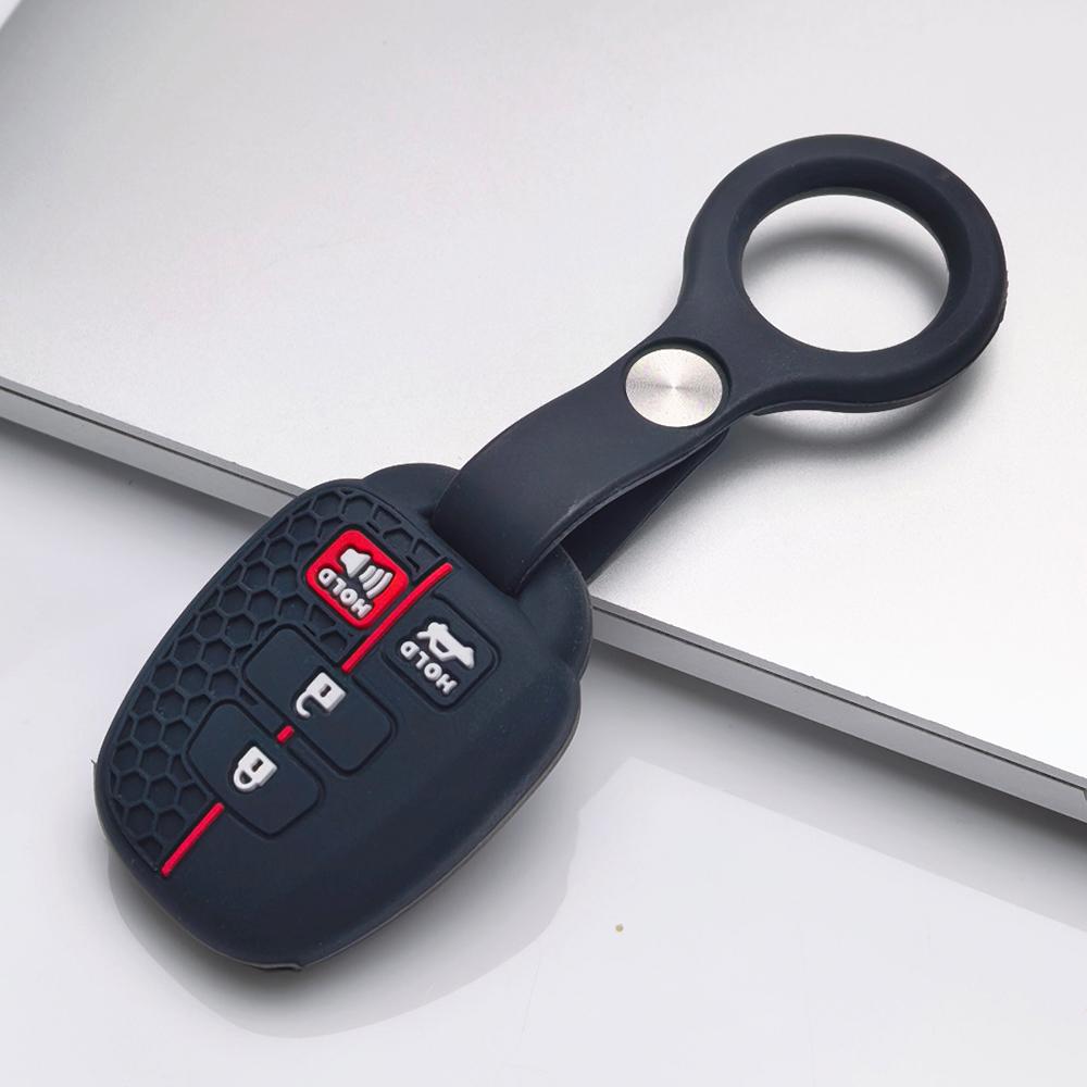 Silicone Key Cover keychain for Toyota Corolla Camry RAV4 Highlander Prado, Fits Toyota Corolla Camry RAV4 Yaris Hilux Highlander Prado Vios Fortuner