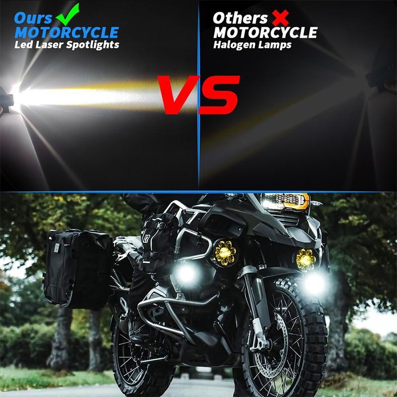 2PCS motocyklový světlomet se spínačem Bílo-žlutý motocyklový LED reflektor s vysokým jasem pomocné osvětlení SUV světlomet do mlhy