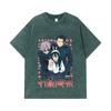 275 GSM Washed T-shirts 100% Cotton Jujutsu Kaisen V40 Print Unisex Heavy Cotton T Shirt