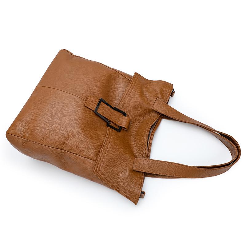 Genuine Leather Women's Handbags New Shoulder Messenger Bag Casual First Layer Cowhide Big Tote Bag Large Capacity Soft Fashion