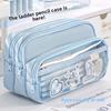 Transparent Pencil Case Large Capacity With Multi Function Design For Students And Office Use