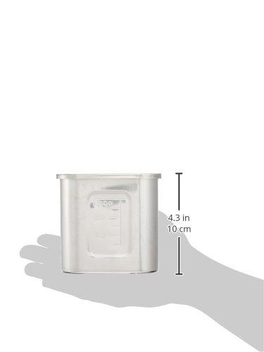 Yamashita Kogei AG 18-8 Square Kitchen Pot with Graduated Measuring Cup, 10.5cm (1.1L), 04-0224-0403